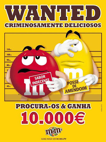 Figura 2.0 M&M e o arquétipo do bobo da corte: personagens animados e senso de humor.  Fonte: http://www.hipersuper.pt/2013/05/24/mms-wanted-e-nova-campanha-da-mars/